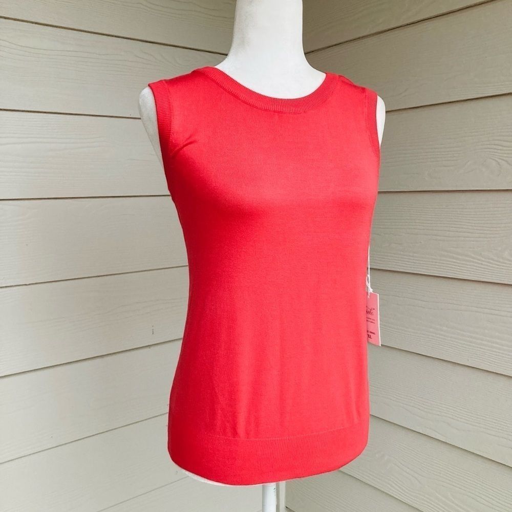 Cielo Sweater Sleeveless Blouse Red Orange Size XL
